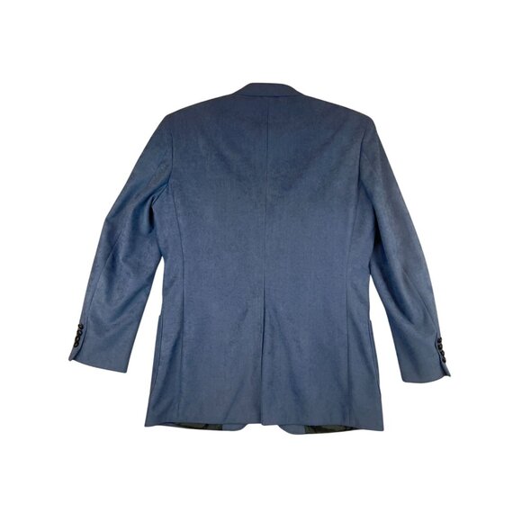 John R. Roberts Blazer Mens 40L Blue Two Button Sport Coat Jacket Modern Fit - Picture 2 of 13